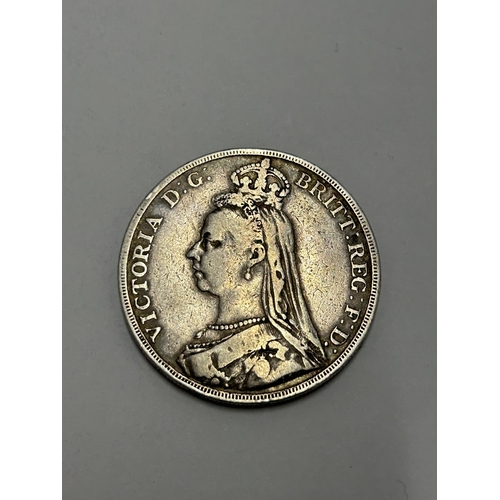 368 - AN 1890 QUEEN VICTORIA JUBILEE HEAD SILVER CROWN COIN