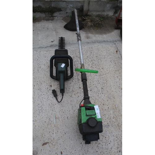 44 - A GREEN MACHINE 2300 PETROL GRASS STRIMMER & A ELECTRIC HEDGE TRIMMER NO VAT