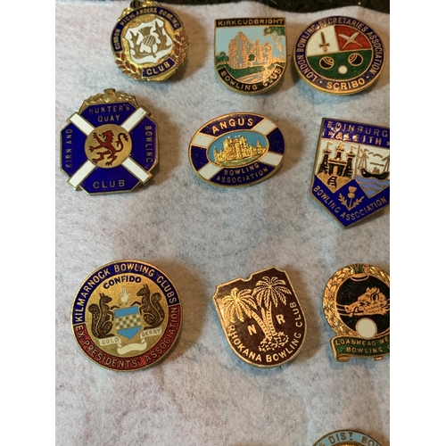 117 - A BAG OF BOWLING BADGES