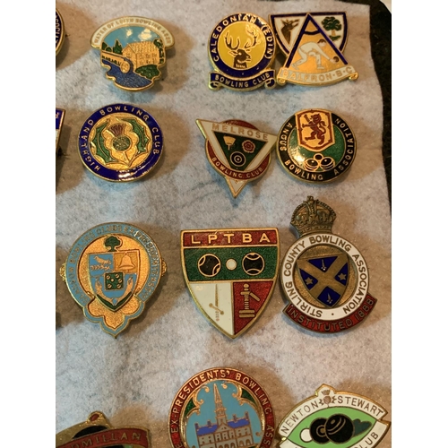 117 - A BAG OF BOWLING BADGES