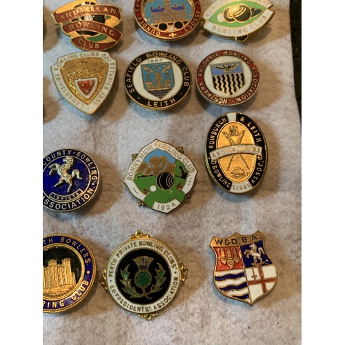 117 - A BAG OF BOWLING BADGES