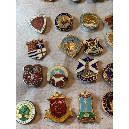 117 - A BAG OF BOWLING BADGES