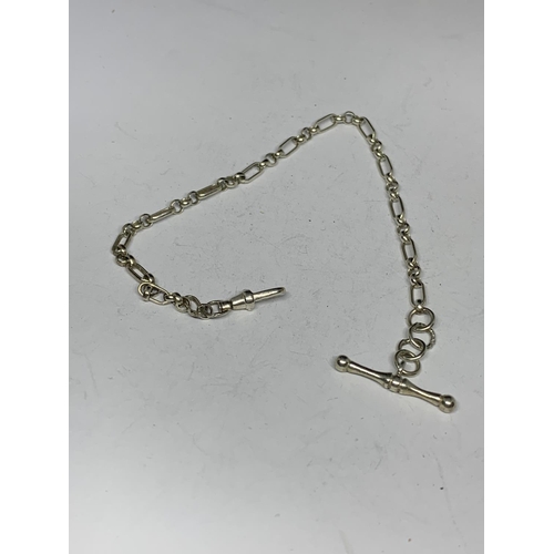 121 - A SILVER 1/2 ALBERT WATCH CHAIN