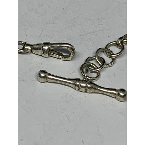 121 - A SILVER 1/2 ALBERT WATCH CHAIN