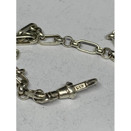 121 - A SILVER 1/2 ALBERT WATCH CHAIN