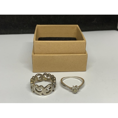 18 - TWO BOXED SILVER RINGS