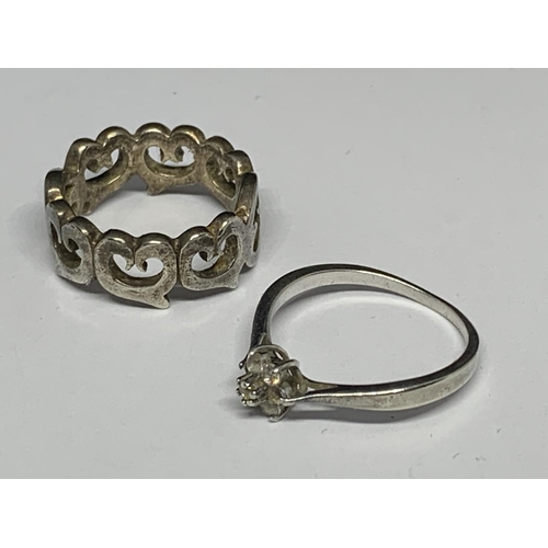 18 - TWO BOXED SILVER RINGS