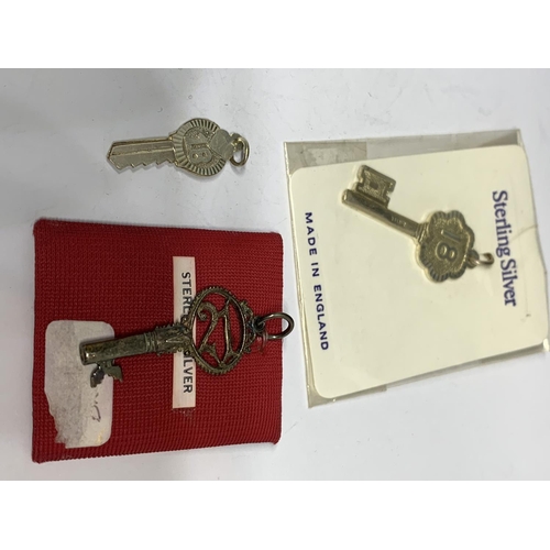 83 - A BAG OF SILVER KEY CHARMS