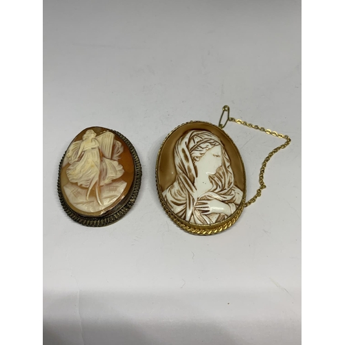 86 - TWO CAMEO BROOCHES