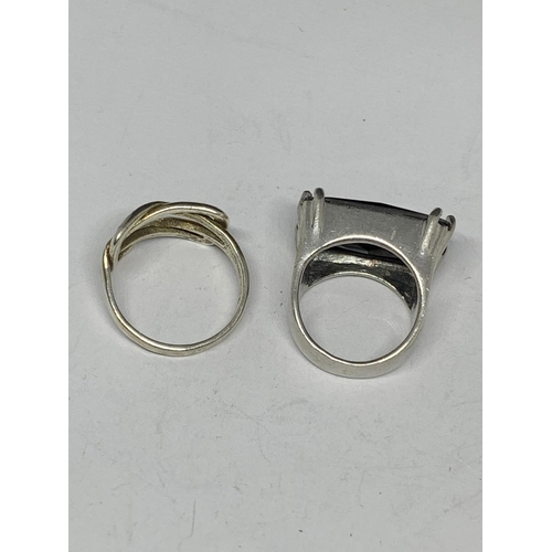 87 - TWO SILVER RINGS