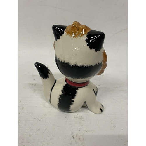 149 - A LORNA BAILEY HAND PAINTED AND SIGNED ETHAN CAT SIGNED IN RED