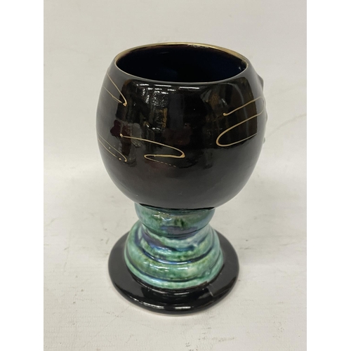 151 - AN ANITA HARRIS HAND PAINTED AND SIGNED IN GOLD DRAGON GOBLET