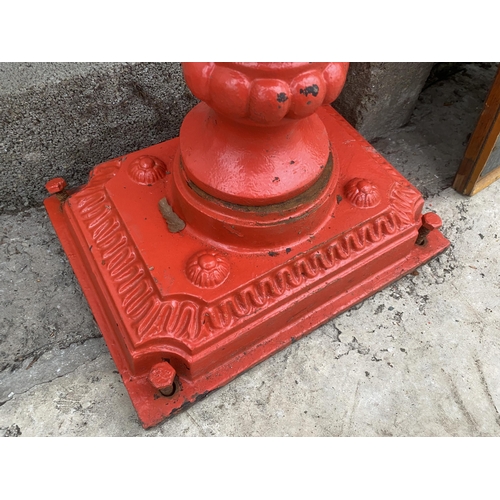 1507 - A HEAVY VICTORIAN CAST IRON LETTER BOX (H:117CM)(A/F)