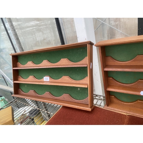 1608 - A PAIR OF WALL MOUNTED DISPLAY RACKS