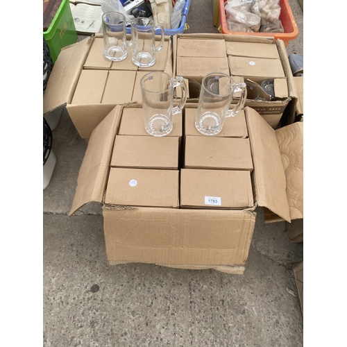 1783 - A LARGE QUANTITY OF AS NEW AND BOXED BEER GLASSES