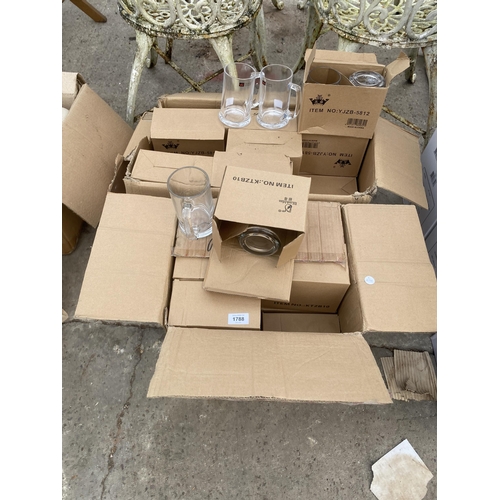 1788 - A LARGE QUANTITY OF NEW AND BOXED BEER GLASSES