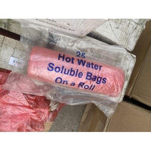 1798 - A LARGE QUANTITY OF HOT WATER SOLUBLE BAGS ON A ROLL