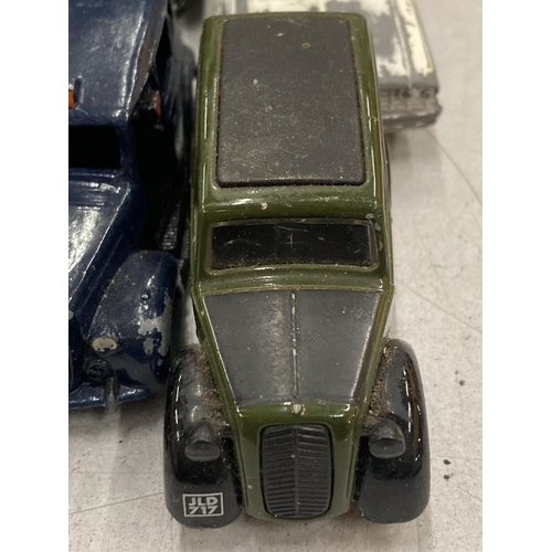 206 - A QUANTITY OF VINTAGE DIE-CAST CARS TO INCLUDE DINKY AND CORGI - 7 IN TOTAL