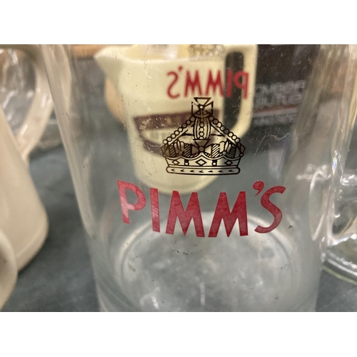 258 - A LARGE PIMM'S PITCHER AND A 3 PINT PITCHER