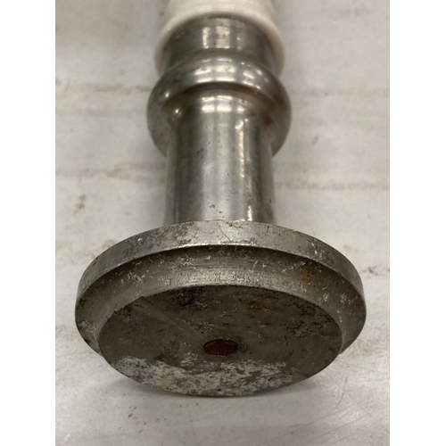 286 - AN ALUMINIUM AND CERAMIC WHITBREAD BAR PUMP