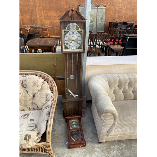 A MODERN LONGCASE CLOCK AND WALL CLOCK