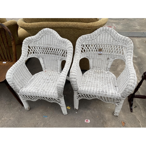 2690 - A PAIR OF WICKER CONSERVATORY CHAIRS