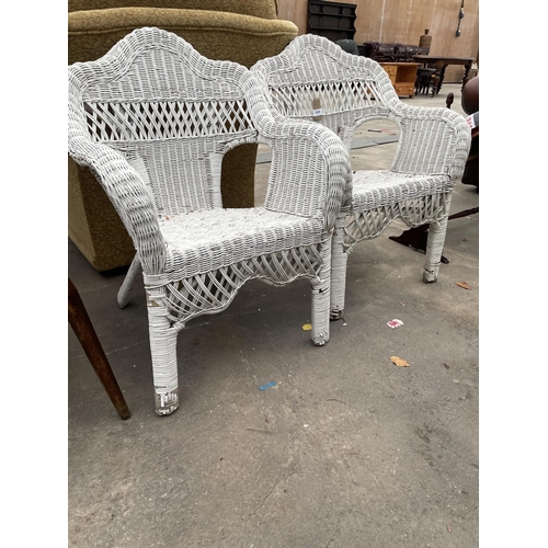 2690 - A PAIR OF WICKER CONSERVATORY CHAIRS