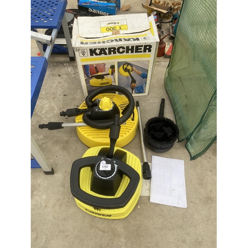 1747 - AN ASSORTMENT OF KARCHER PRESSURE WASHER ATTATCHMENTS