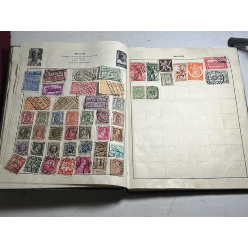 374 - A CAVALIER STAMP ALBUM CONTAINING A COLLECTION OF VARIOUS WORLD STAMPS