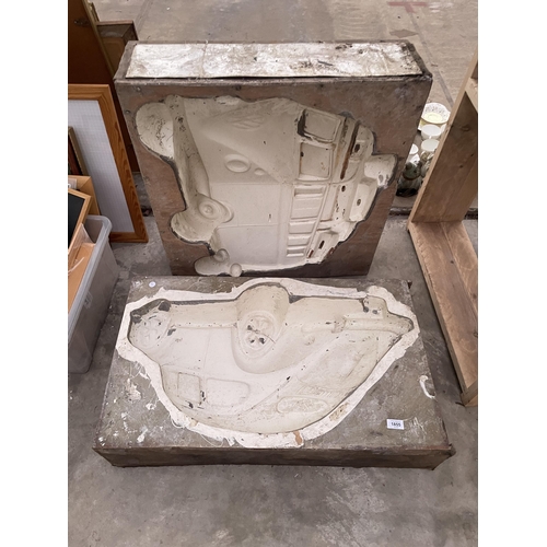 1855 - TWO VINTAGE VW SIGN MAKING MOULDS