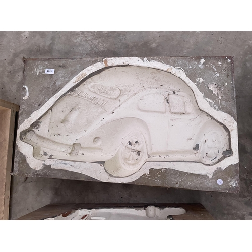 1855 - TWO VINTAGE VW SIGN MAKING MOULDS