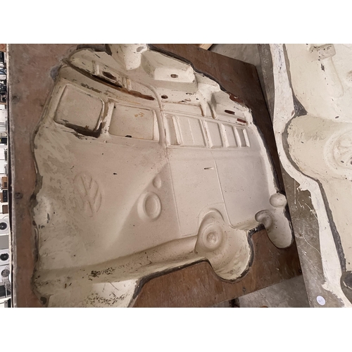 1855 - TWO VINTAGE VW SIGN MAKING MOULDS