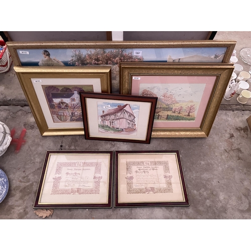 1867 - AN ASSORTMENT OF FRAMED PRINTS