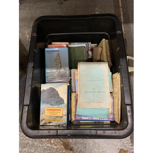 1015 - A BOX OF ASSORTED BOOKS AND MAPS, ROCK CLIMBING INTEREST