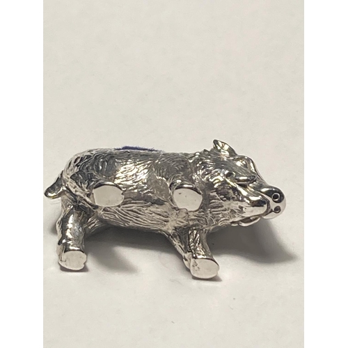 5 - A SILVER WILD BOAR PIN CUSHION