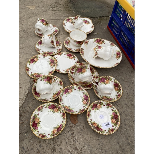 1950 - TWENTY TWO PIECES OF ROYAL ALBERT OLD COUNTRY ROSE TO INCLUDE TRIOS, SUGAR BOWL AND MILK JUG ETC