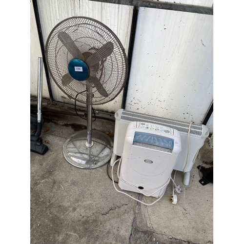 2396 - A FLOOR FAN, AN ELECTRIC HEATER AND A COOLER