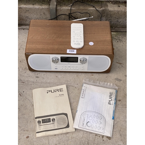 2408 - A PURE EVOKE RADIO WITH REMOTE CONTROL