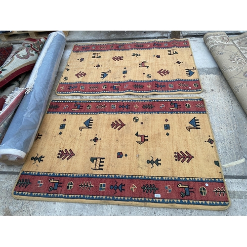 2484 - A PAIR OF MODERN PATTERNED RUGS