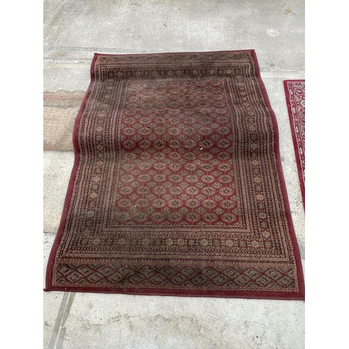 2487 - A RED PATTERNED 'TIARA' RUG