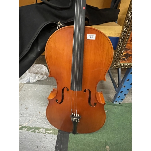 85 - A VINTAGE GERMAN CELLO WITH CASE