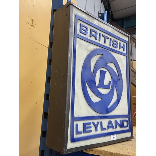 89 - A BRITISH LEYLAND ILLUMINATED LIGHT BOX SIGN