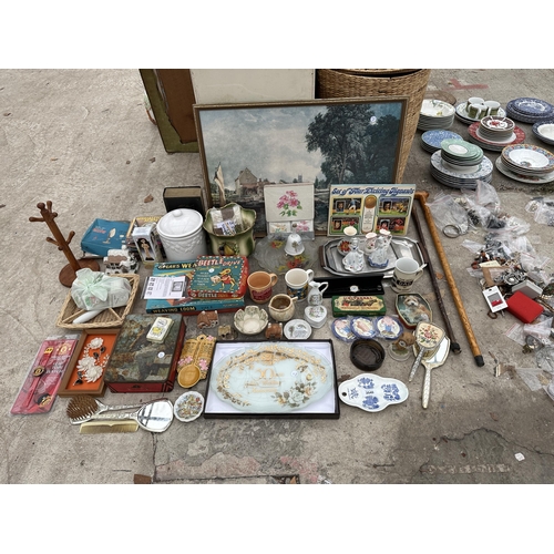 2040 - A LARGE ASSORTMENT OF ITEMS TO INCLUDE CERAMICS, WATCHES AND GAMES ETC