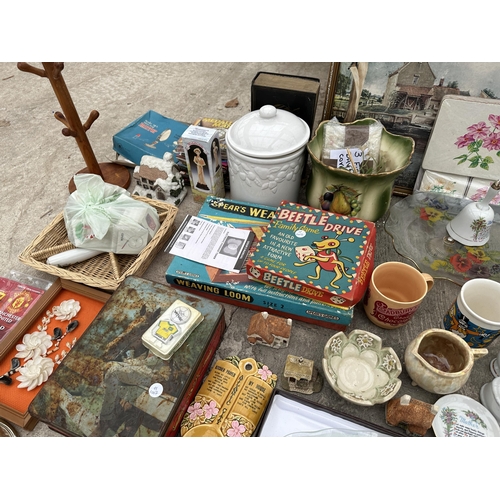 2040 - A LARGE ASSORTMENT OF ITEMS TO INCLUDE CERAMICS, WATCHES AND GAMES ETC