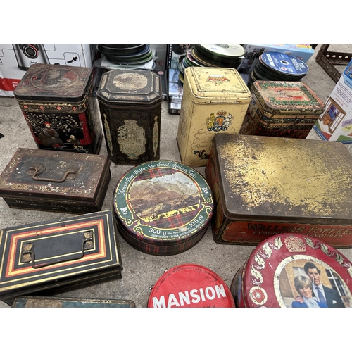 2048 - A LARGE ASSORTMENT OF VINTAGE TINS