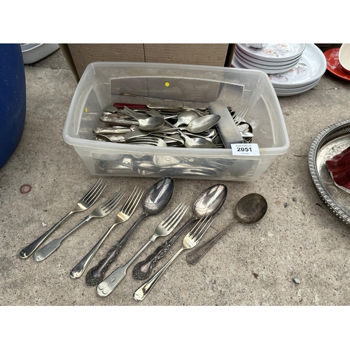 2051 - A LARGE ASSORTMENT OF FLAT WARE