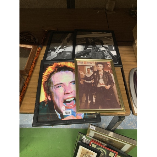 1222 - FOUR FRAMED PHOTOS OF THE SEX PISTOLS