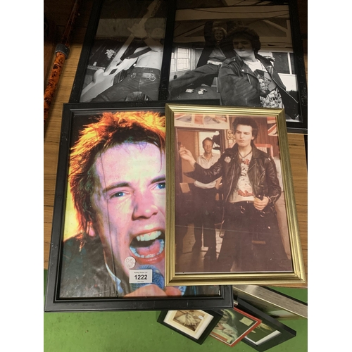 1222 - FOUR FRAMED PHOTOS OF THE SEX PISTOLS