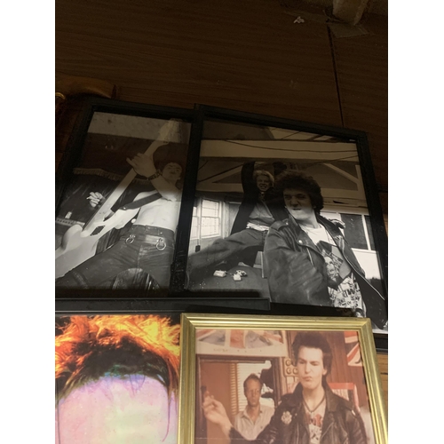 1222 - FOUR FRAMED PHOTOS OF THE SEX PISTOLS