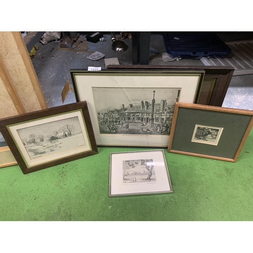 1232 - A GROUP OF VINTAGE FRAMED ENGRAVINGS